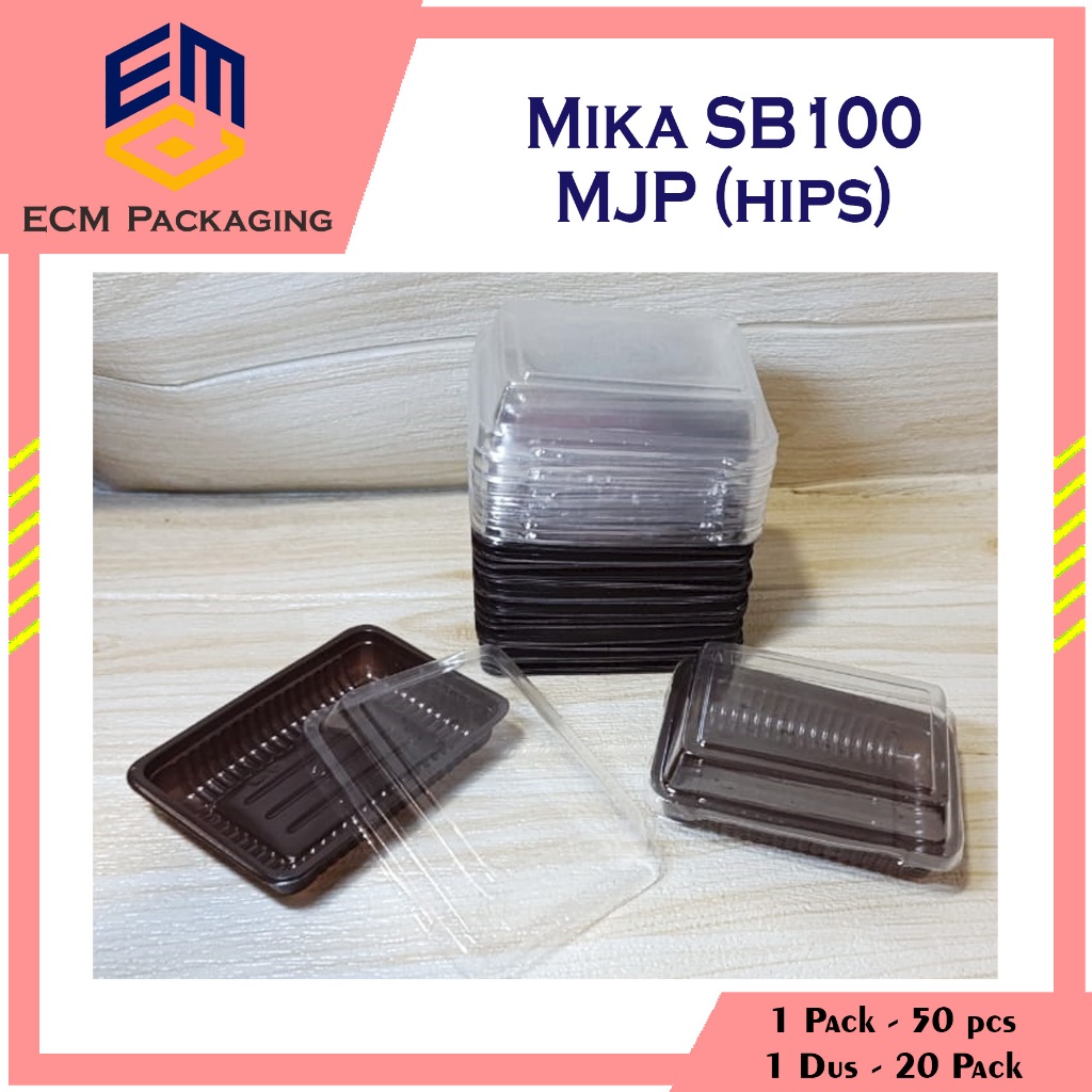 50PCS MIKA BROWNIES MINI SB100 MJP | MIKA SB100 HIPS (TAHAN PANAS) | MIKA KUE MINI