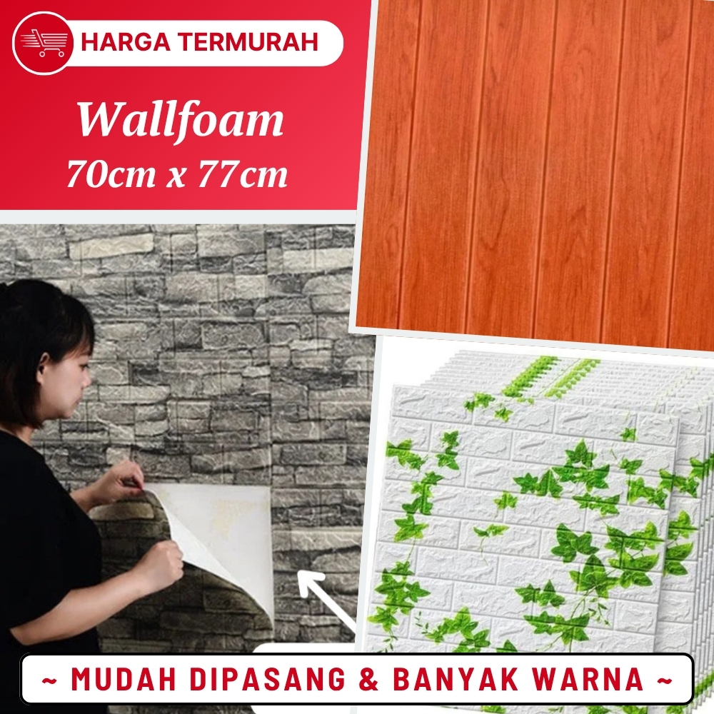 Wallfoam Foam Dinding Motif Kayu 70 x 77 High Quality Wall Foam Kayu Foam Dinding 3D