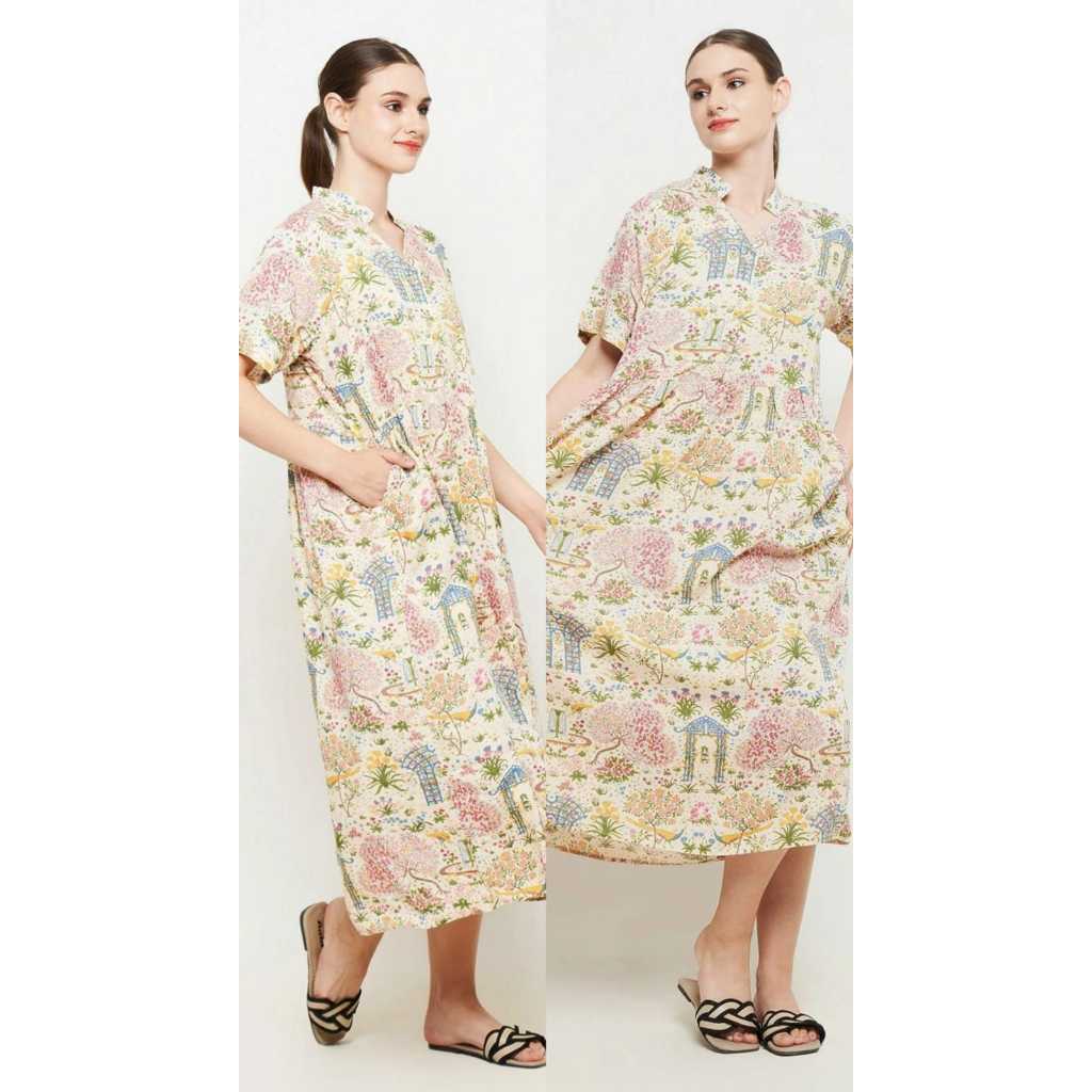 Daster Panjang Noura Dress & Olivia Dress Kekinian Kerah Shanghai