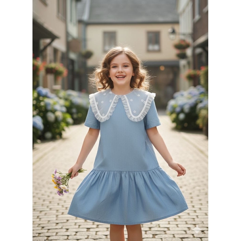 DRESS KERAH REMPEL IMPORT