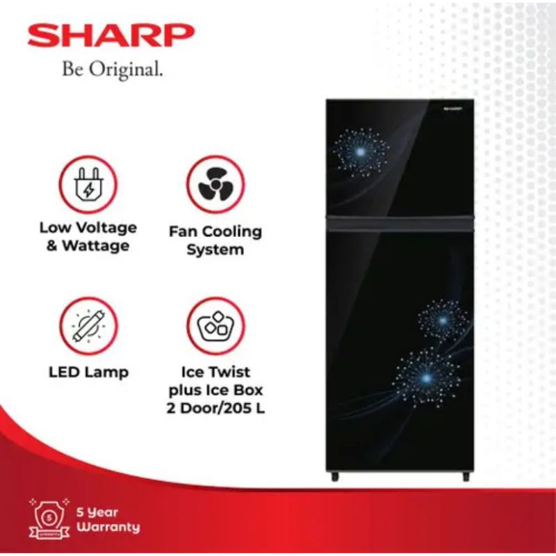 kulkas 2 pintu Sharp sjx237 mg sjx 237 warna pink atau biru 187 L