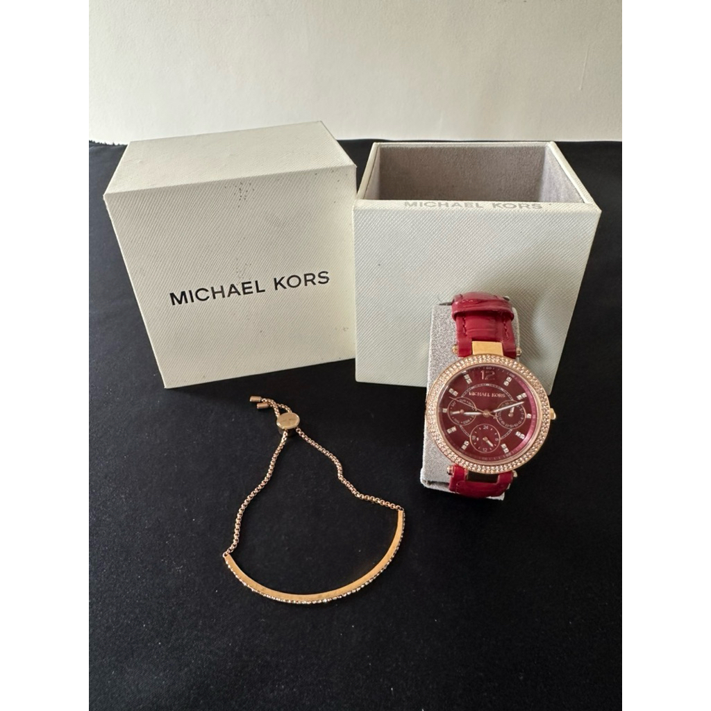 MK 6451A Bracelet & Red Watch