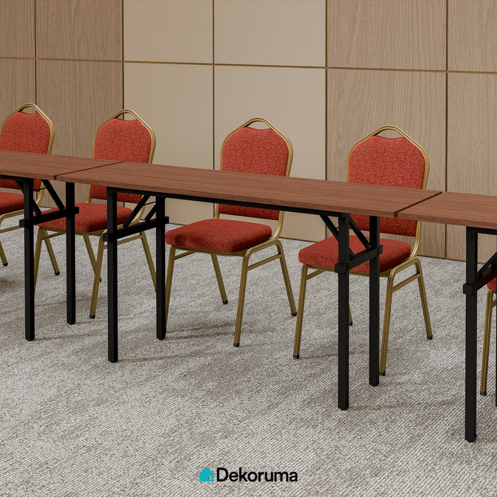 Dekoruma WELBY Meja Lipat Motif Kayu Serbaguna / Foldable Table / Meja Makan Portable MDF 150x45CM -