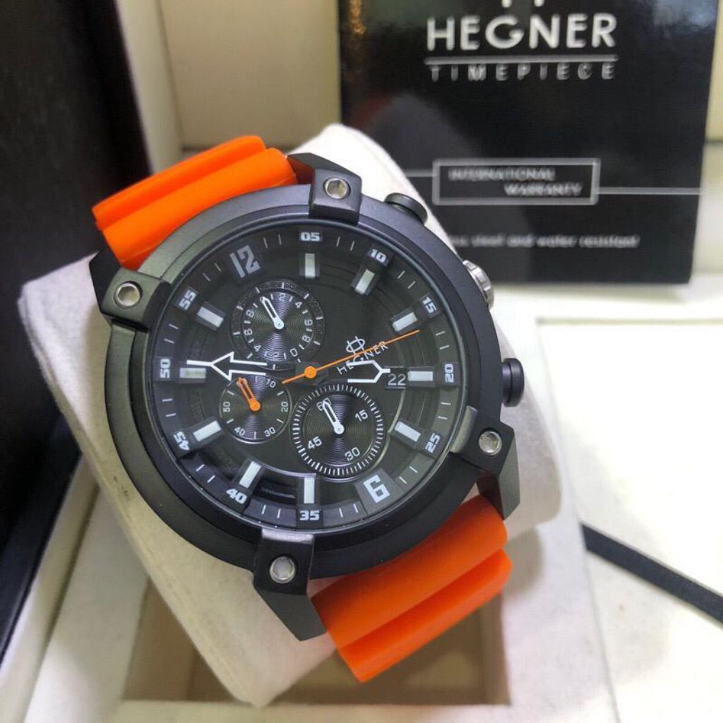 JAM TANGAN PRIA HEGNER 9010/9010G-3/HW9010G-3 ORIGINAL RUBBER