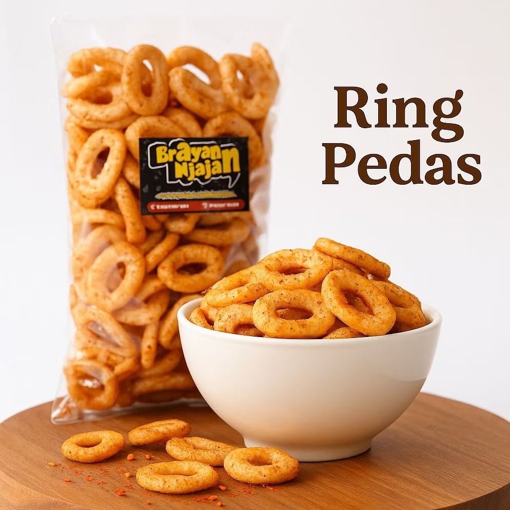 KERUPUK RING PEDAS CEMILAN SUPER LEZAT