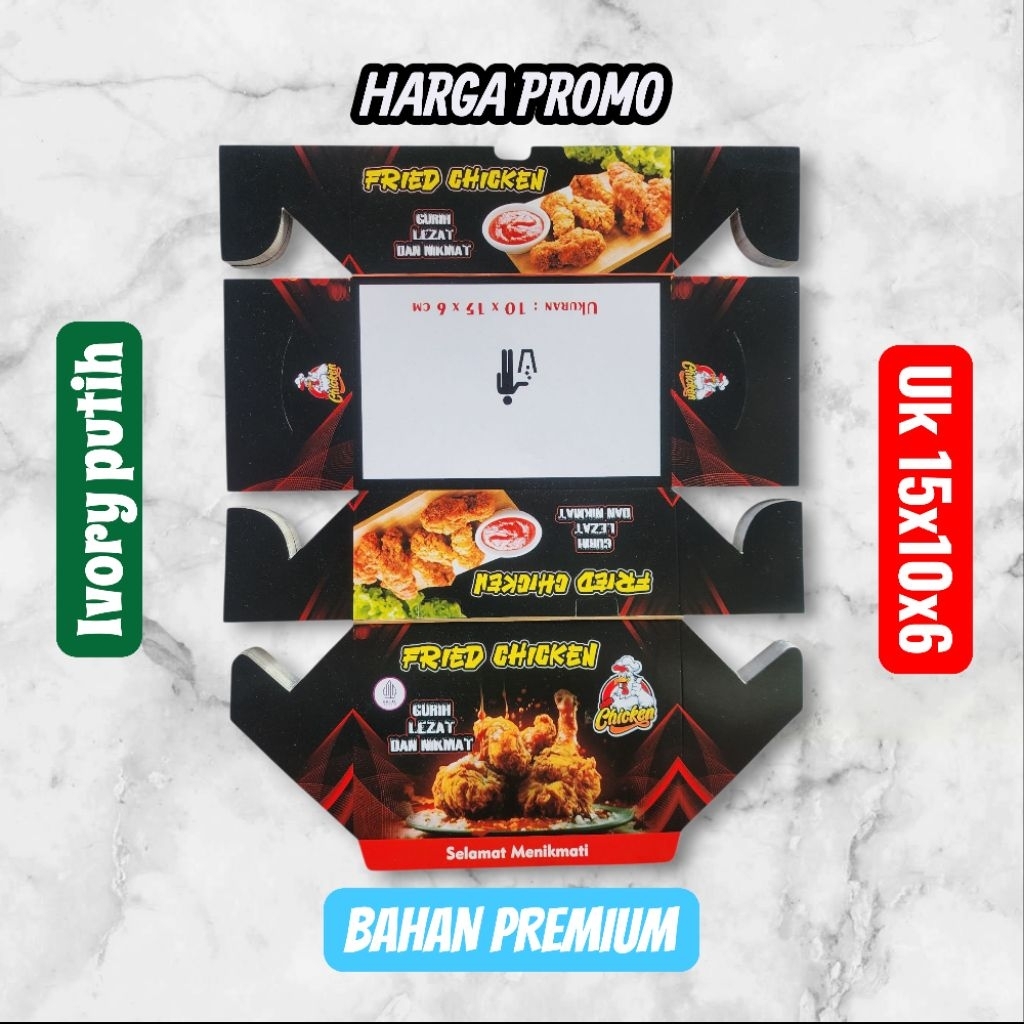 KARDUS BOX FRIED CHICKEN/KEMASAN FRIED CHICKEN/KERTAS BUNGKUS FRIED CHICKEN