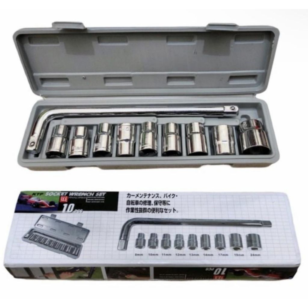 KUNCI SOK 1/2 INCHI SET GAGANG 10PCS