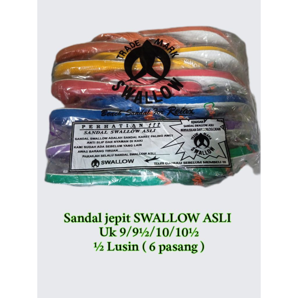 sandal jepit SWALLOW ASLI seri ½ lusin