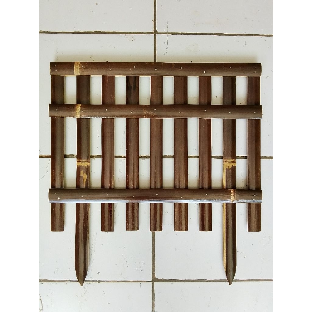 Pagar taman Bambu wulung|Pagar dekorasi|Pagar Bambu hitam type C tancap