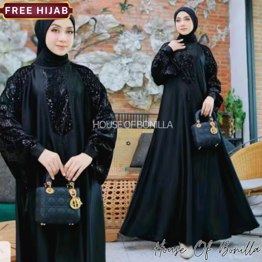 ABAYA Saudi MEWAH BAMBOO SILK FADIAH / Abaya Turki Gamis Saudi Hitam Kaftan Saudi / Abaya Bamboo Sil