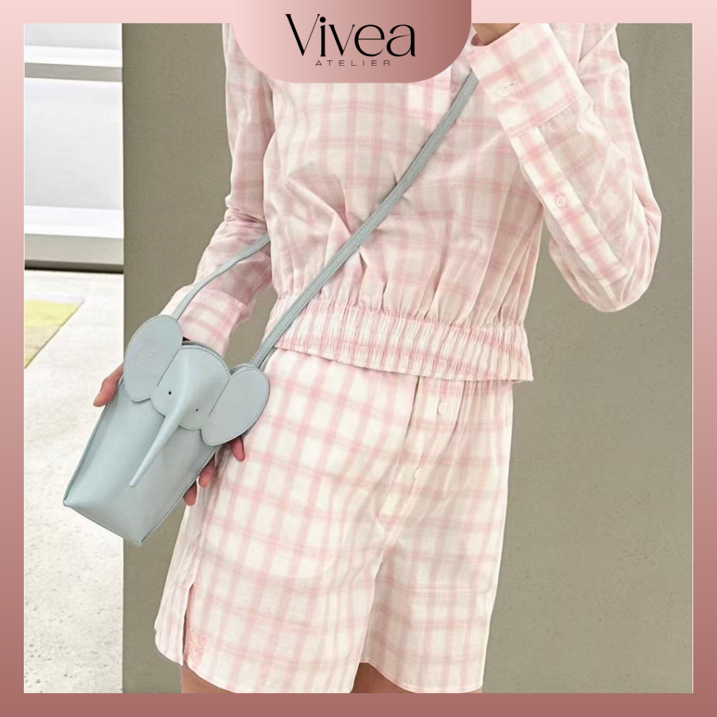 Preorder – Tas Mini Kulit Motif Gajah Tas HP Mini Kulit Bentuk Gajah Tas Selempang Mini Bentuk Gajah