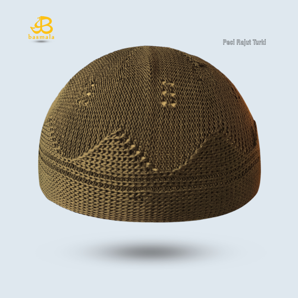 Basmala Peci Rajut Dewasa Turki Kopiah Haji Putih Peci Rajut Yaman Premium