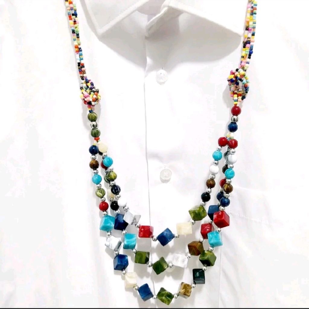 KALUNG HIJAB BATU AKRILIK  / KALUNG ETNIK AKSESORIS WANITA Elegan Kristal