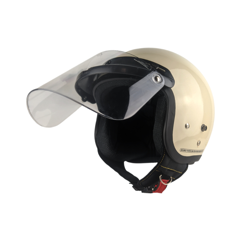 Helm Pria Wanita Dewasa Retro CFM SNI Ukuran L XL Kaca Flat Datar