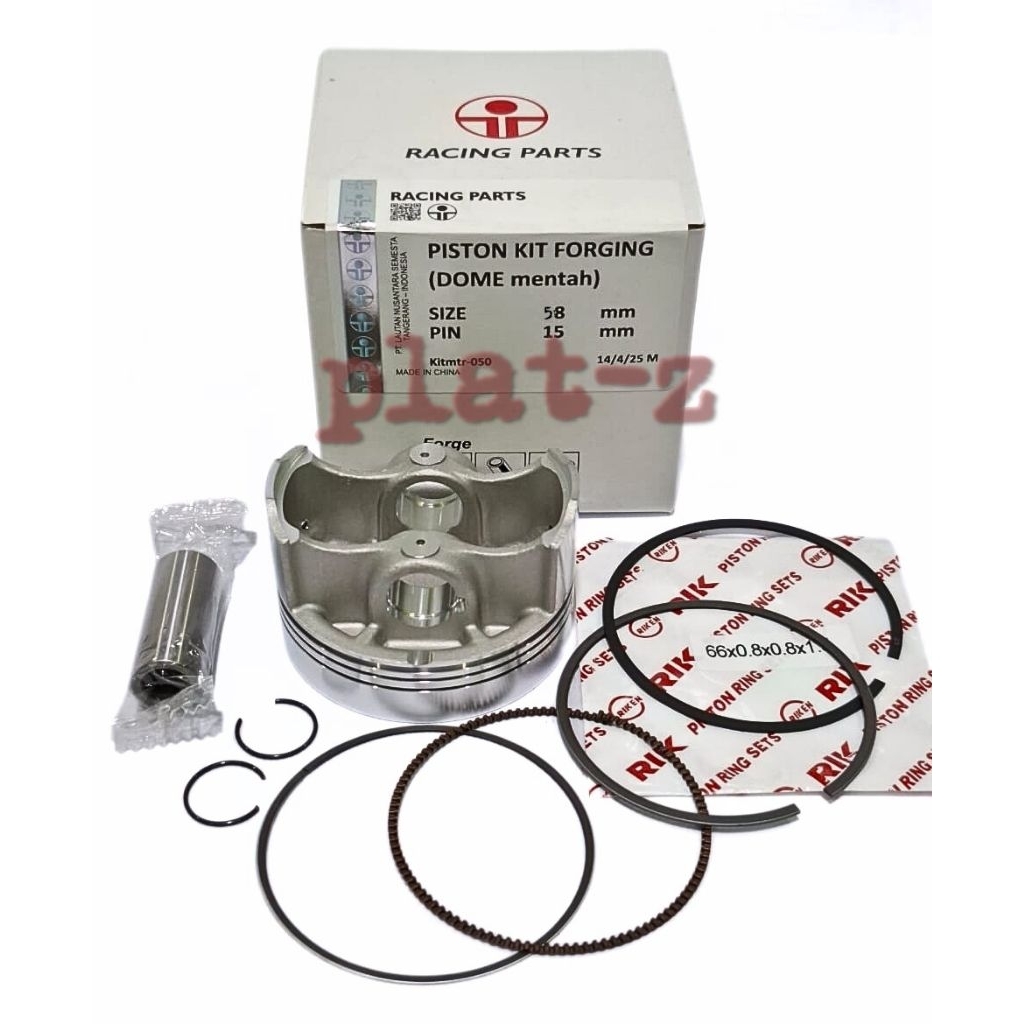 PISTON KIT FORGING/RACING DOME MENTAH 58mm PIN 13mm/15mm