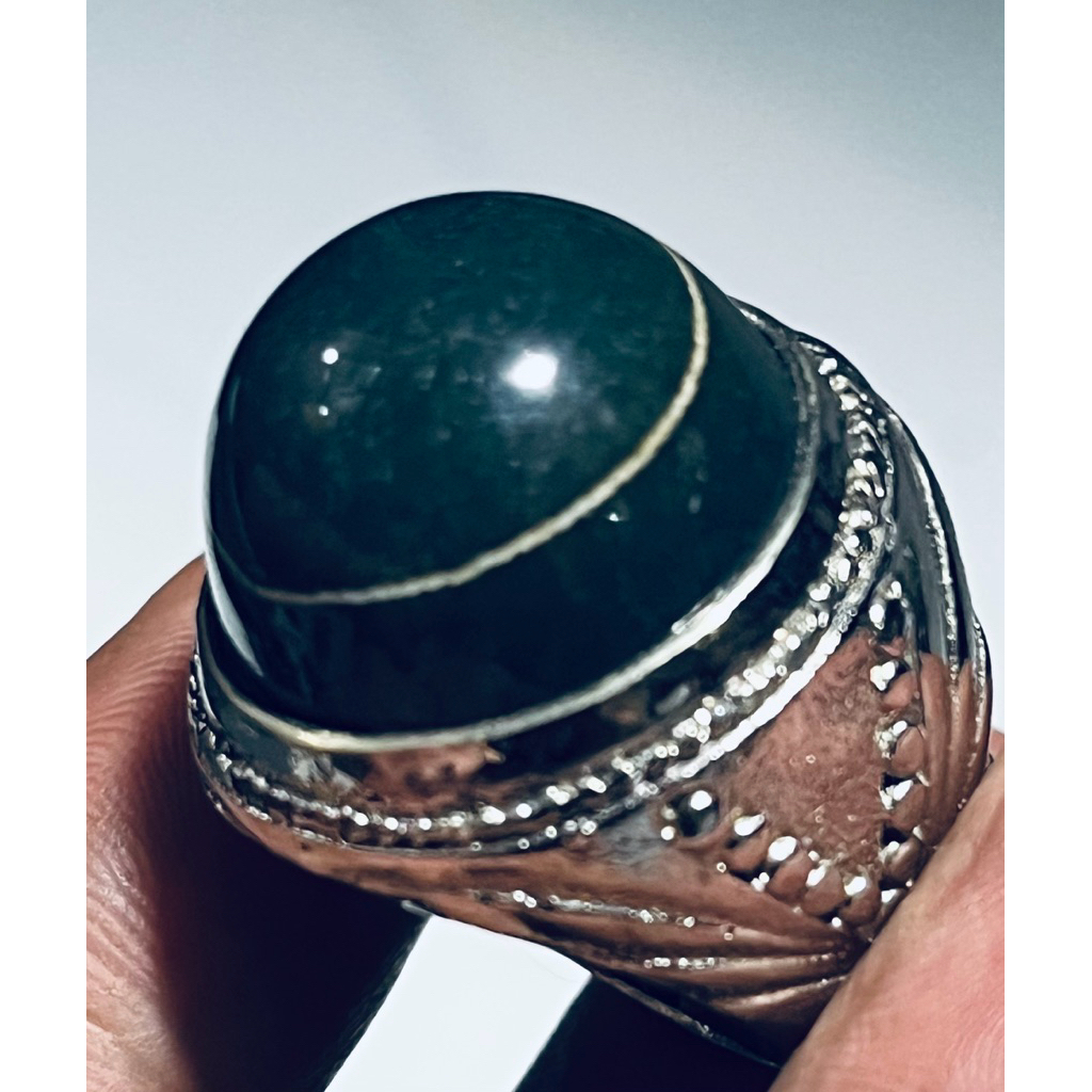 Akik Sulaiman mata lingkar Jagat Klawing hijau Tua