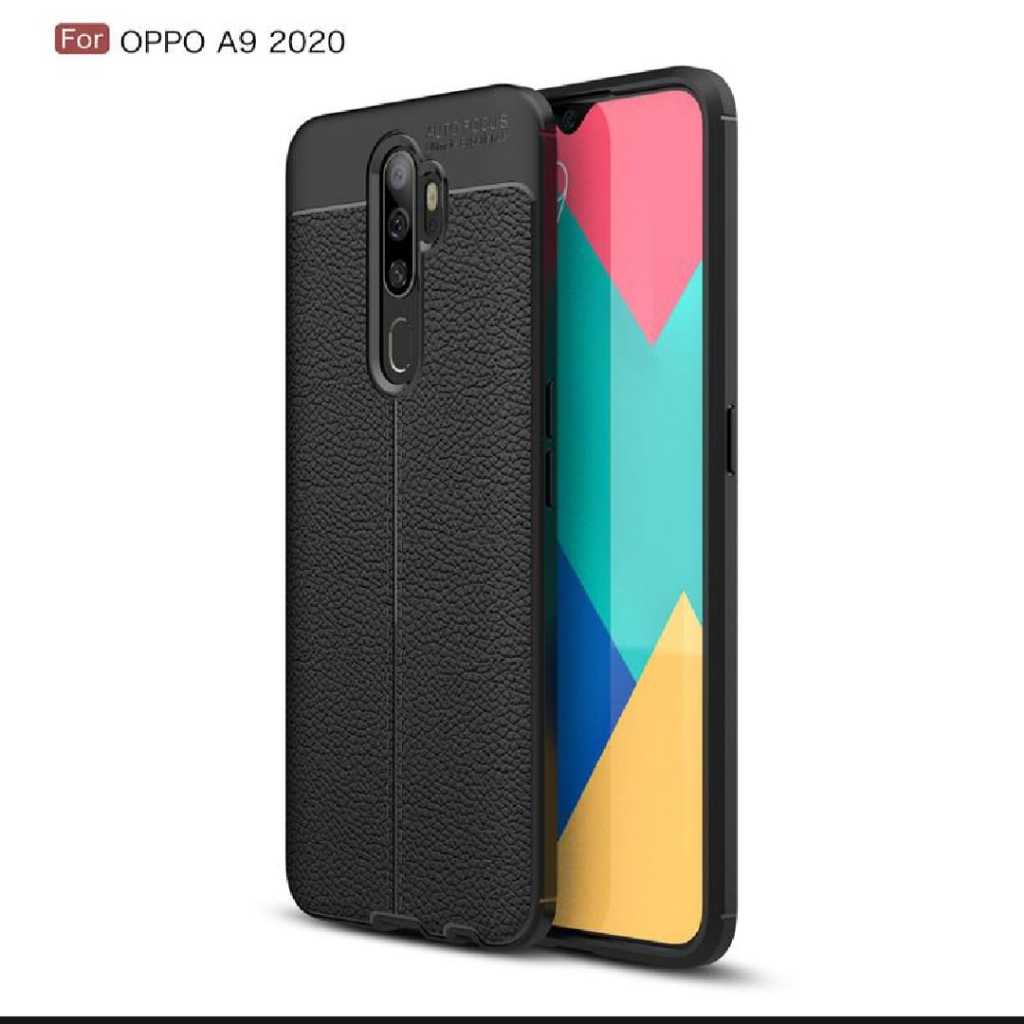 Casing Oppo A9 2020 / A5 2020 Autofocus Model Kulit Jeruk Softcase Full Black