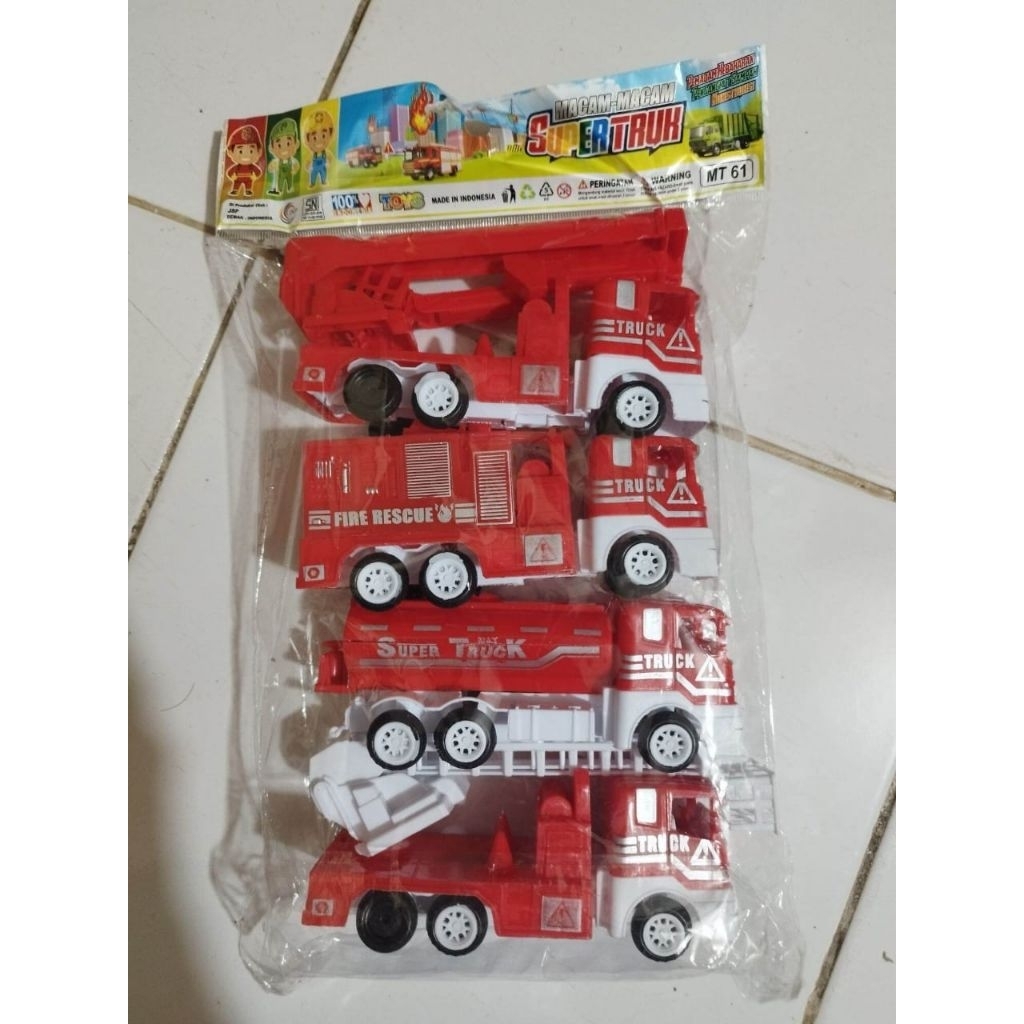 (BISA COD) PROMO MT61 mainan anak Mobil Mobilan truk beko Bego MAINAN MURAH ANAK TRUK SAMPAH PEMADAM