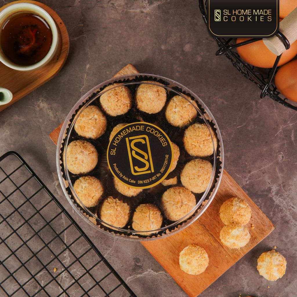 Kue Kering Sagu Cheese Ball Premium | SL Cookies | Toples Tin | Berat 310 Gram