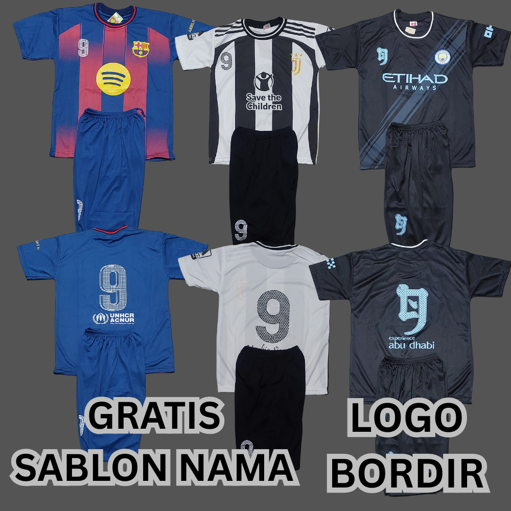 COD GRATIS NAMA JERSEY BARCELONA NAVY UMUJR 5-13TAHUN/BAJU BOLA ANAK MURAH LOGO BORDIR