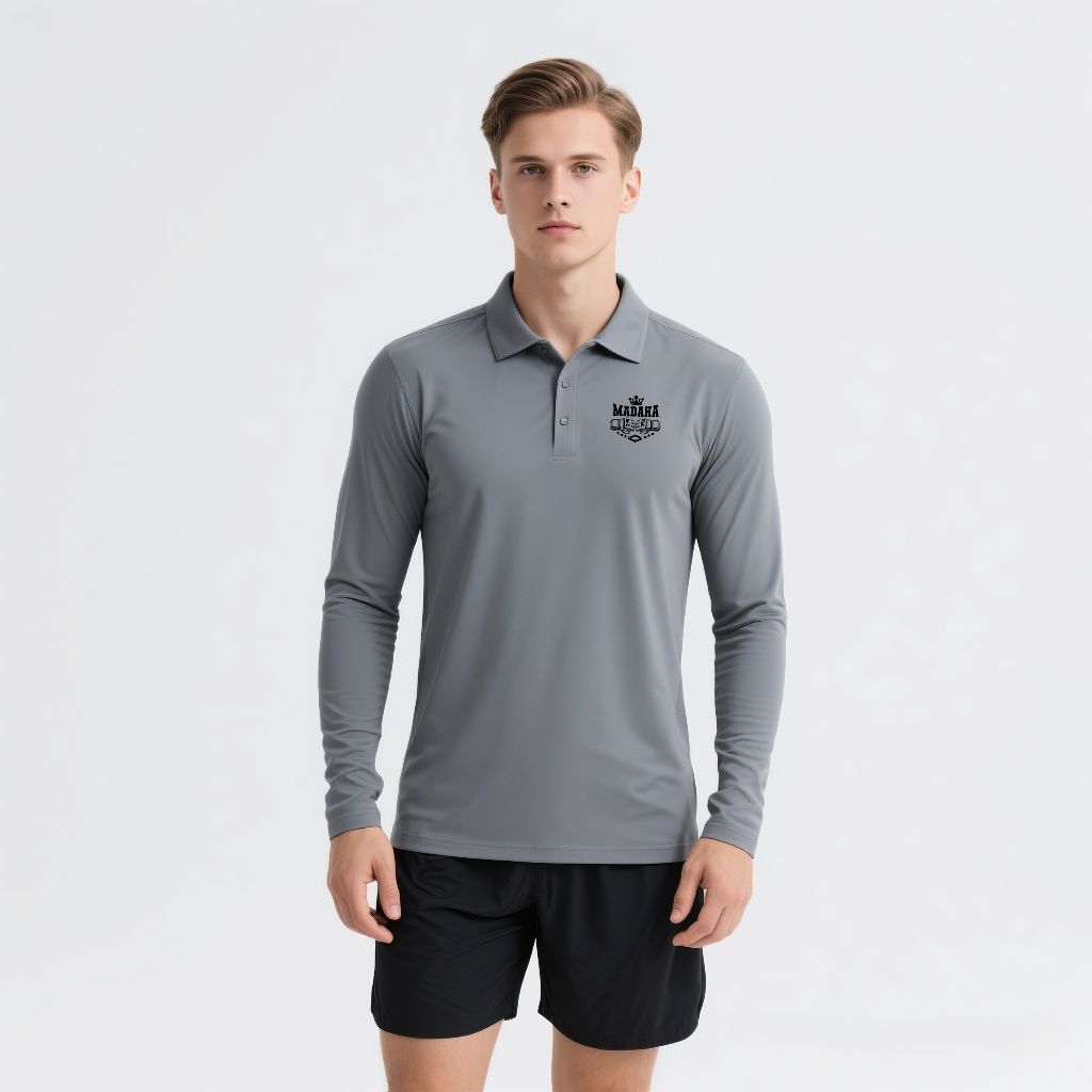 Madaha Polo shirt Dry Fit Kaos Kerah Lengan Panjang Jersey Olahraga UFC Gloves