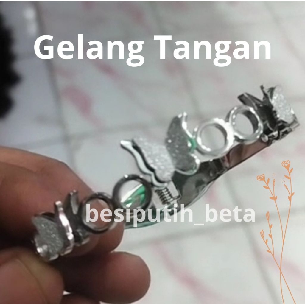 gelang kupu besi putih ambon /gelang besi putih asli
