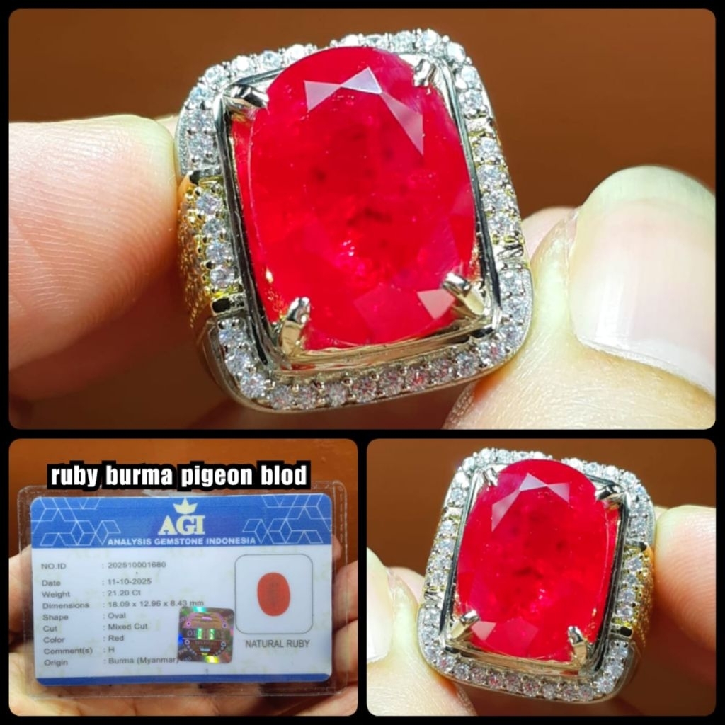 original batu Ruby Burma pigeon blod super jumbo HQ