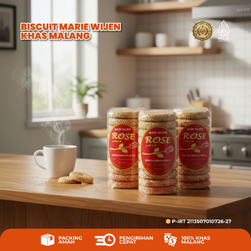 Biskuit Marie Wijen Rose Khas Malang - Camilan Tradisional Manis Gurih 1 Pack (10 Biji)