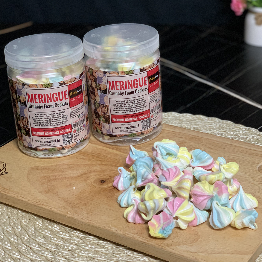 Kue Kering MERINGUE Rainbow Cookies Premium Toples JAR 750 ml Homemade by RaMaChef