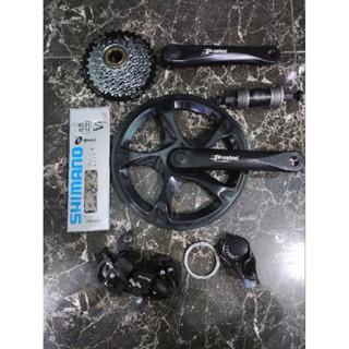 Groupset Shimano 7 Speed TY300 TX35 TX30 Original Ulir Frewheel Sepeda Lipat Minion Federal