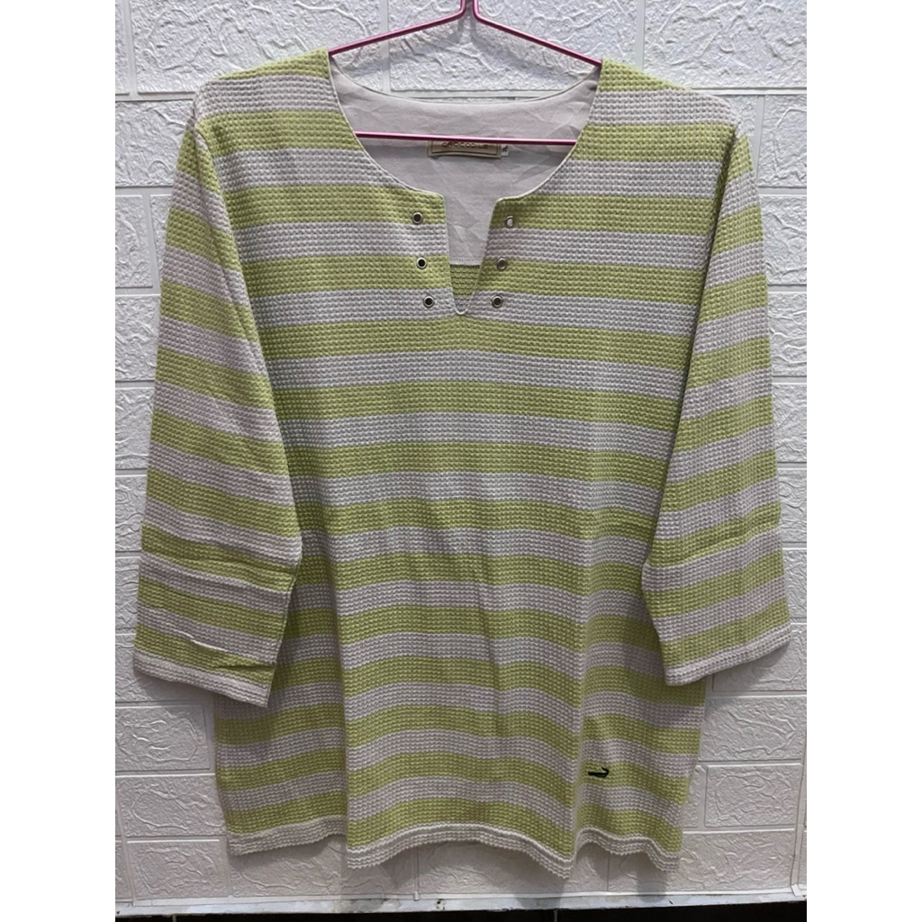 Kaos Lengan Panjang Cewek Crocodile Wafle Salur Original Second