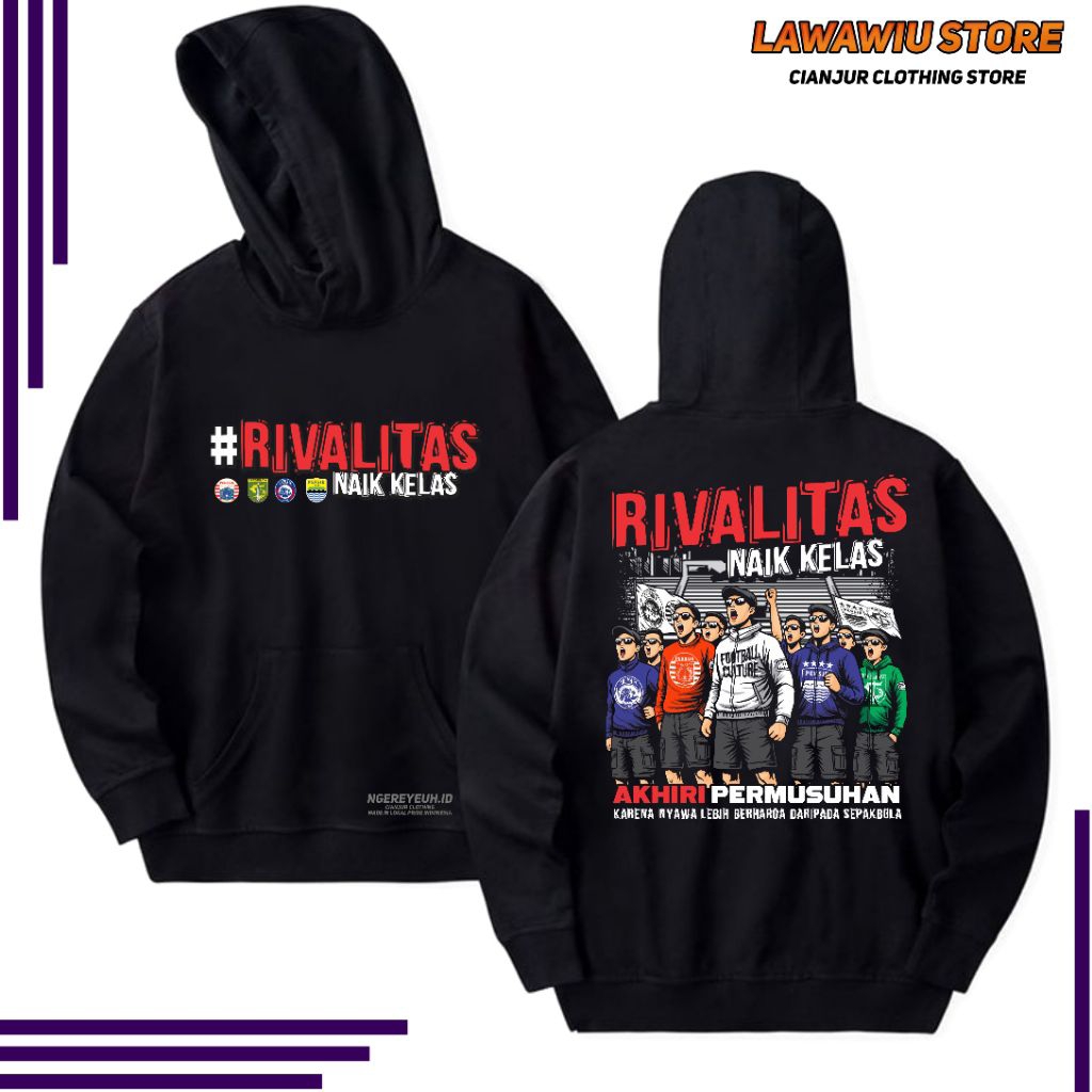 Hoodie jumper Rivalitas berkelas Persija - Persib - Persebaya ( perdamaian) desain terbaru / hoodie 