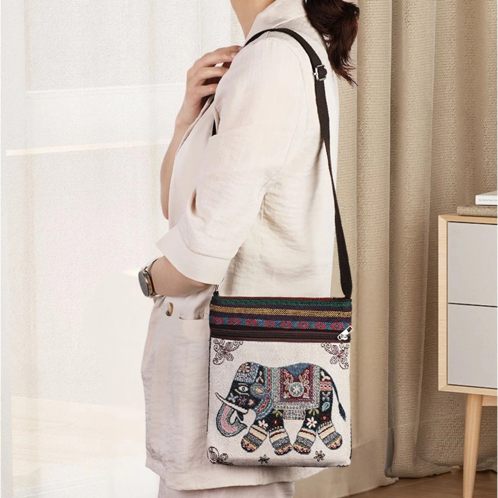 Tas Selempang Bahu Thailand / Tas Kanvas / Tas Etnik / Tas Murah