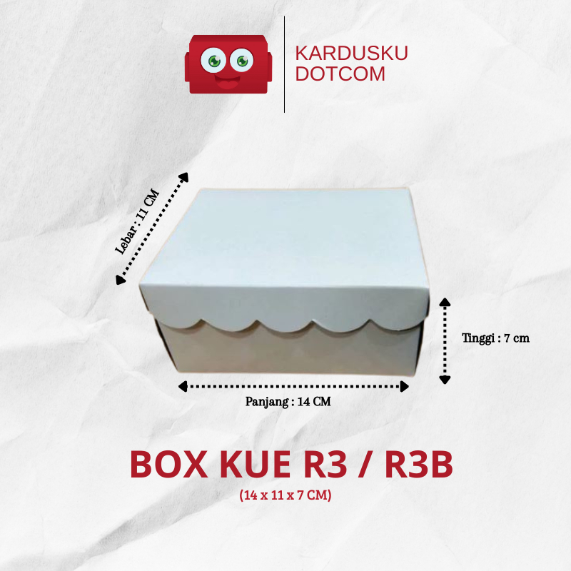 (ISI 25PCS) Kotak Kue R3 Ukuran 14x11x7 cm Dus Kue Roti Pukis Martabak Snack Box (R3) 15 x 10,5x 7cm