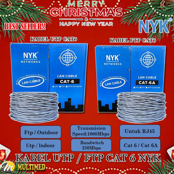 Kabel LAN Internet UTP / FTP CAT6 / CAT 6 UTP / FTP 1 Roll 305 Meter Original