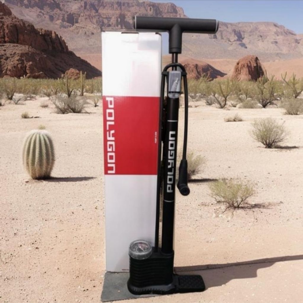 FLOOR PUMP POLYGON PF-01 ALLOY 160 PSI BLACK pompa ban sepeda,motor