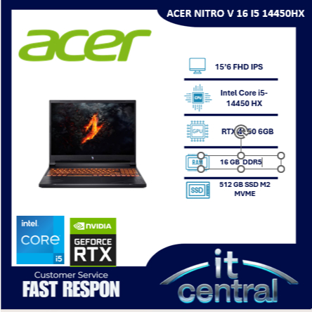 ACER NITRO V 16 I5 14450HX RTX4050 6GB/ 16GB 512GB W11+OHS 16.0WUXGA IPS 165HZ 100SRGB 2Y BLK -71.50