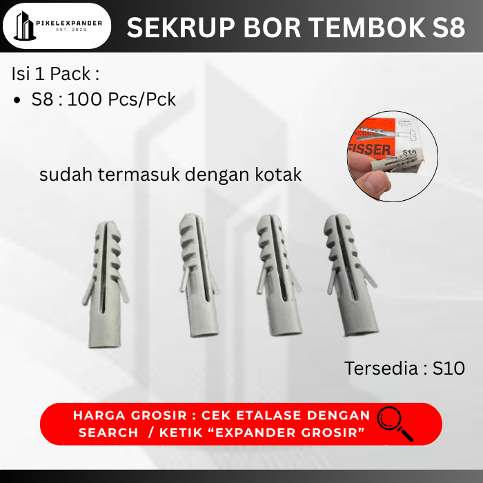 Sekrup Bor Tembok Baut Tembok S6 S8 S10 S12