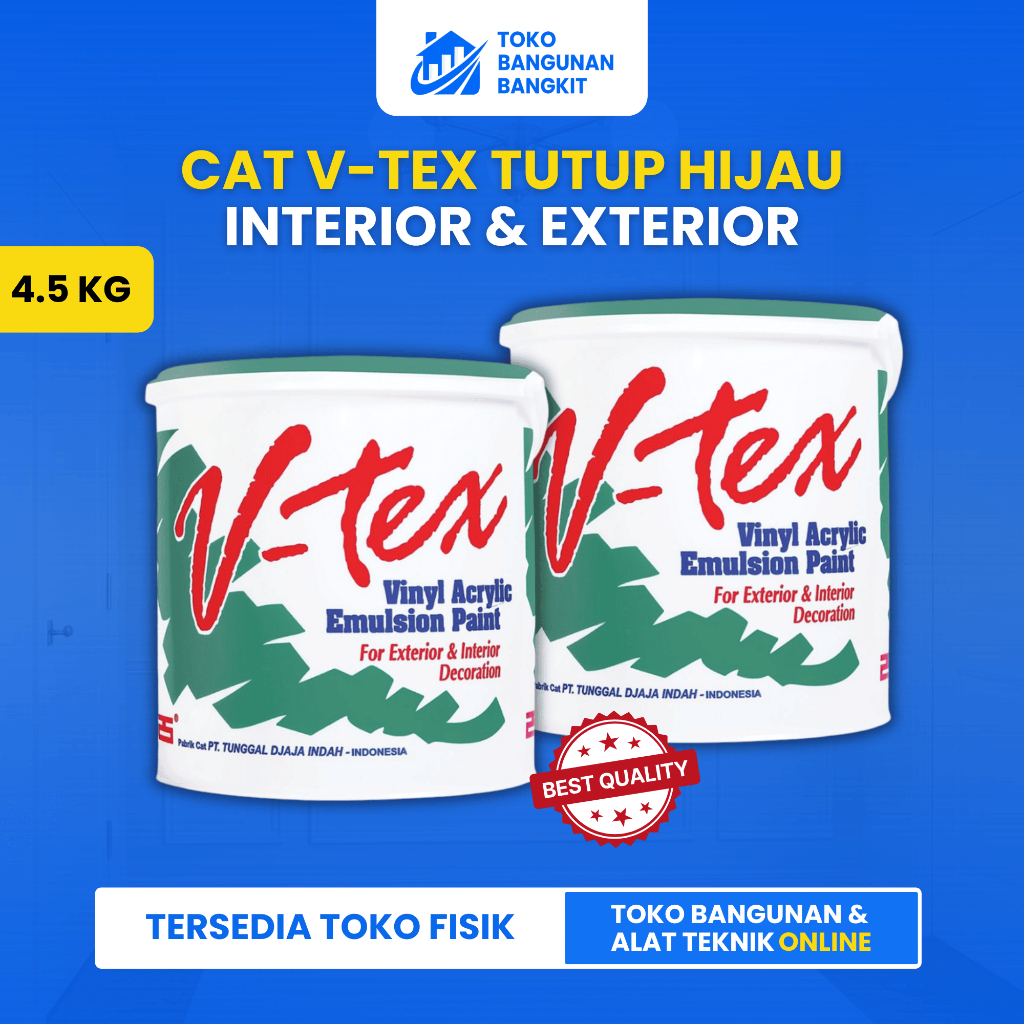 CAT TEMBOK V-TEX INTERIOR DAN EXTERIOR MURAH 4,5 KG