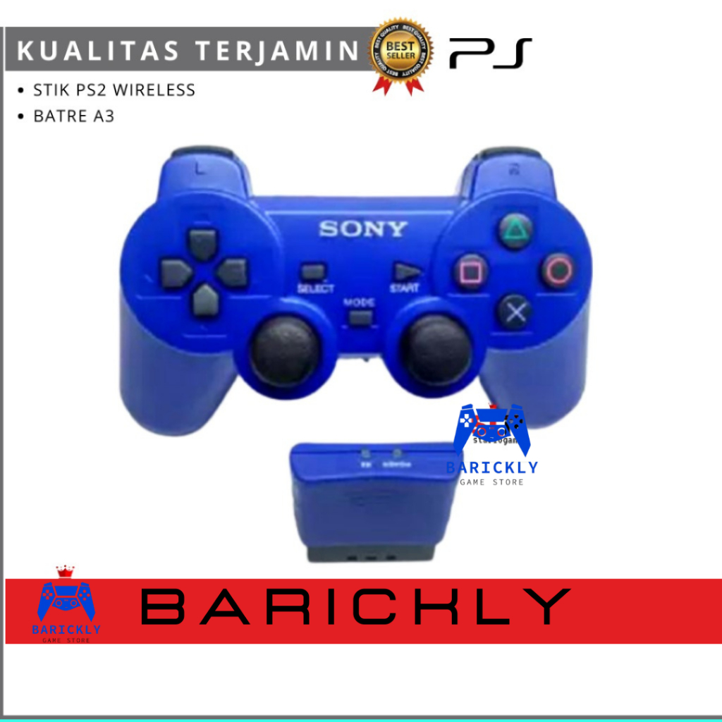 Stik ps2 wireless warna Stik ps2 tanpa kabel stick ps2 berkualitas STIK PS2 BLUETOOTH WIRELESS HITAM