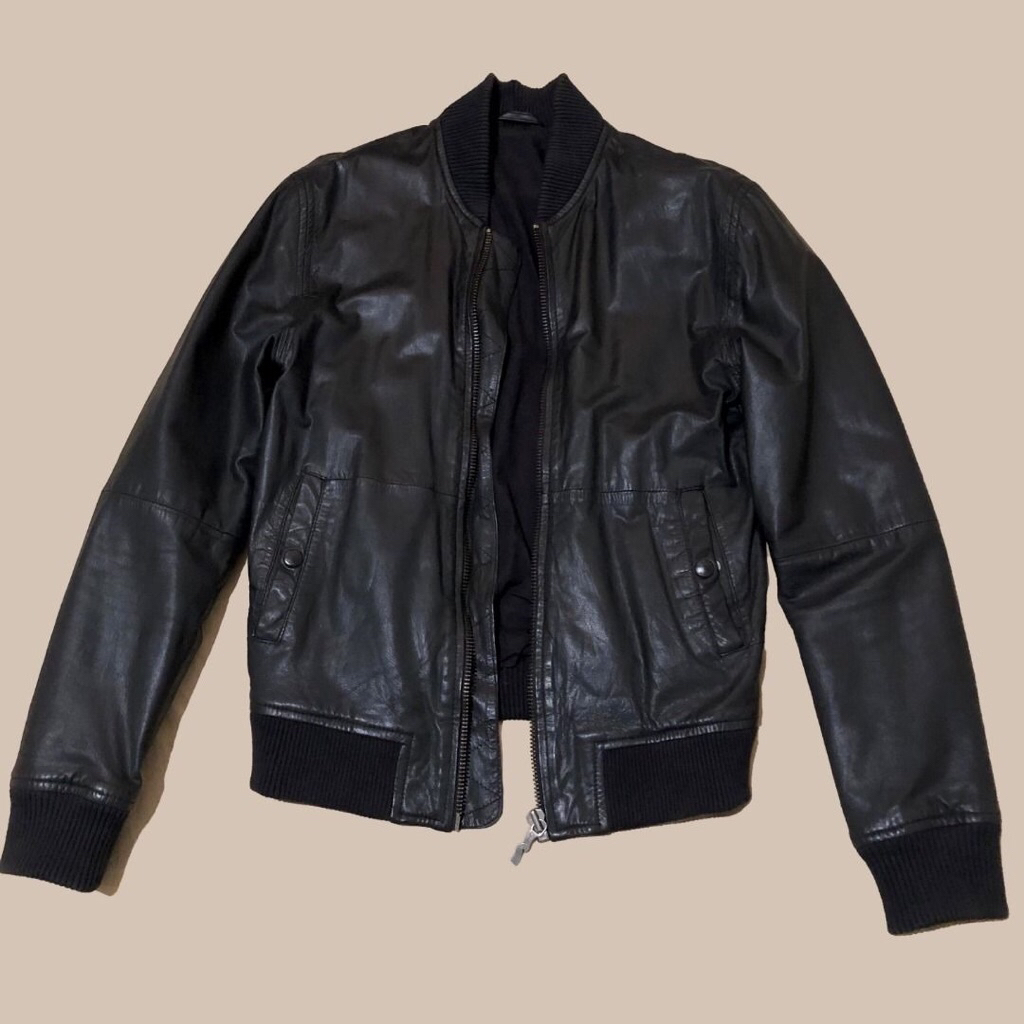 Nudie Cedric Leather Jacket / Jaket bomber kulit nudie jeans original