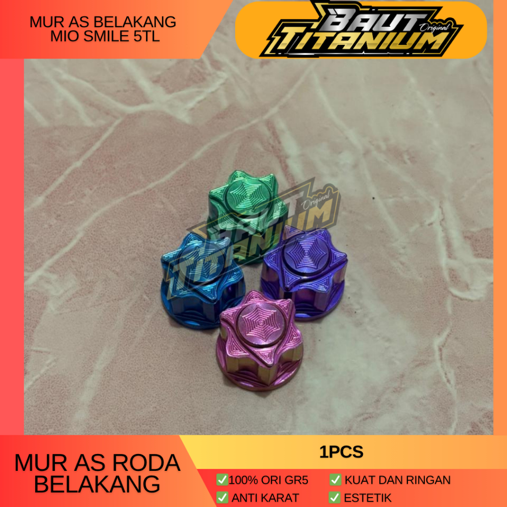Titanium Mur as roda belakang Mio Smile, 5Tl Gr5