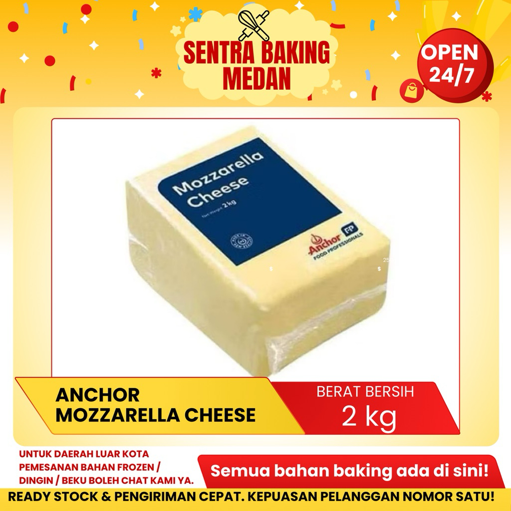 ANCHOR MOZZARELLA CHEESE / KEJU MOZZARELLA 2kg