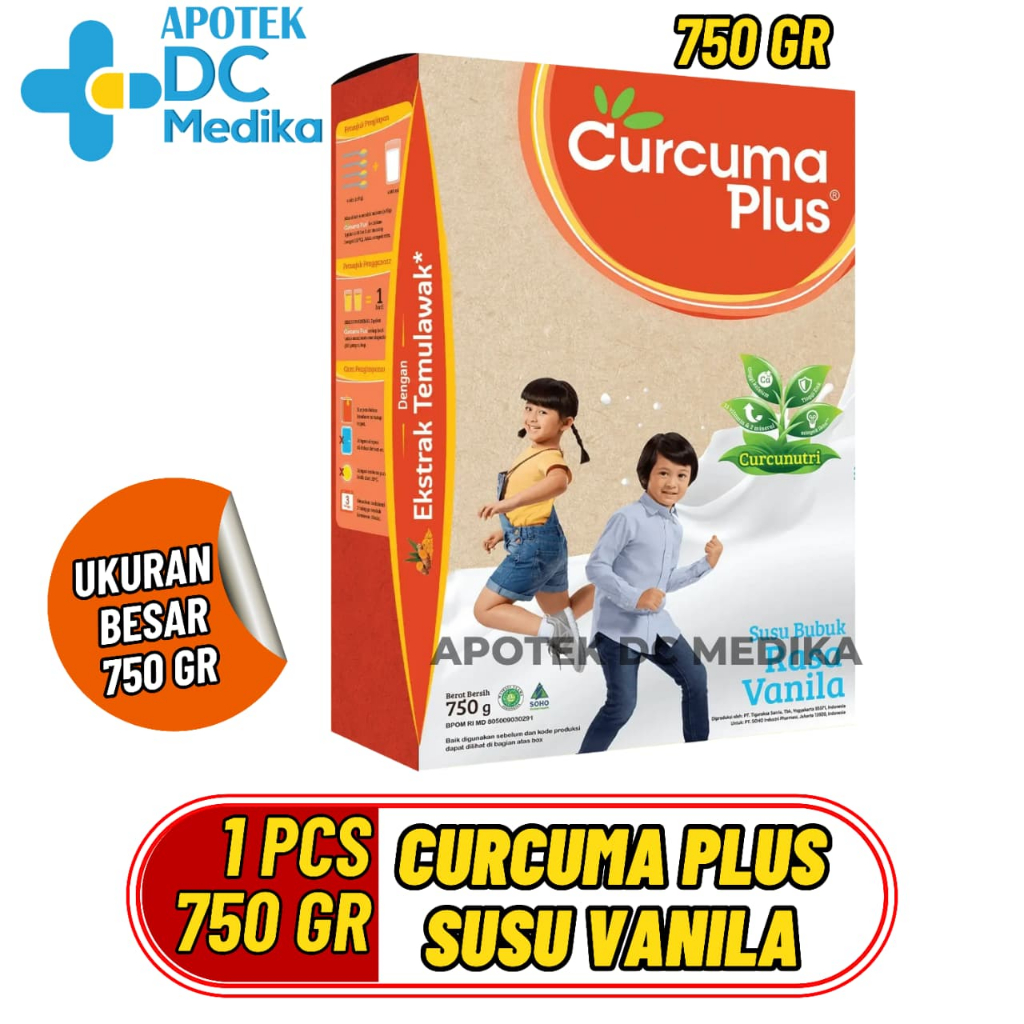 Curcuma Plus Susu Vanila 750g, Susu Temulawak, Curcuma Plus Milk, Vanila Milk Curcuma