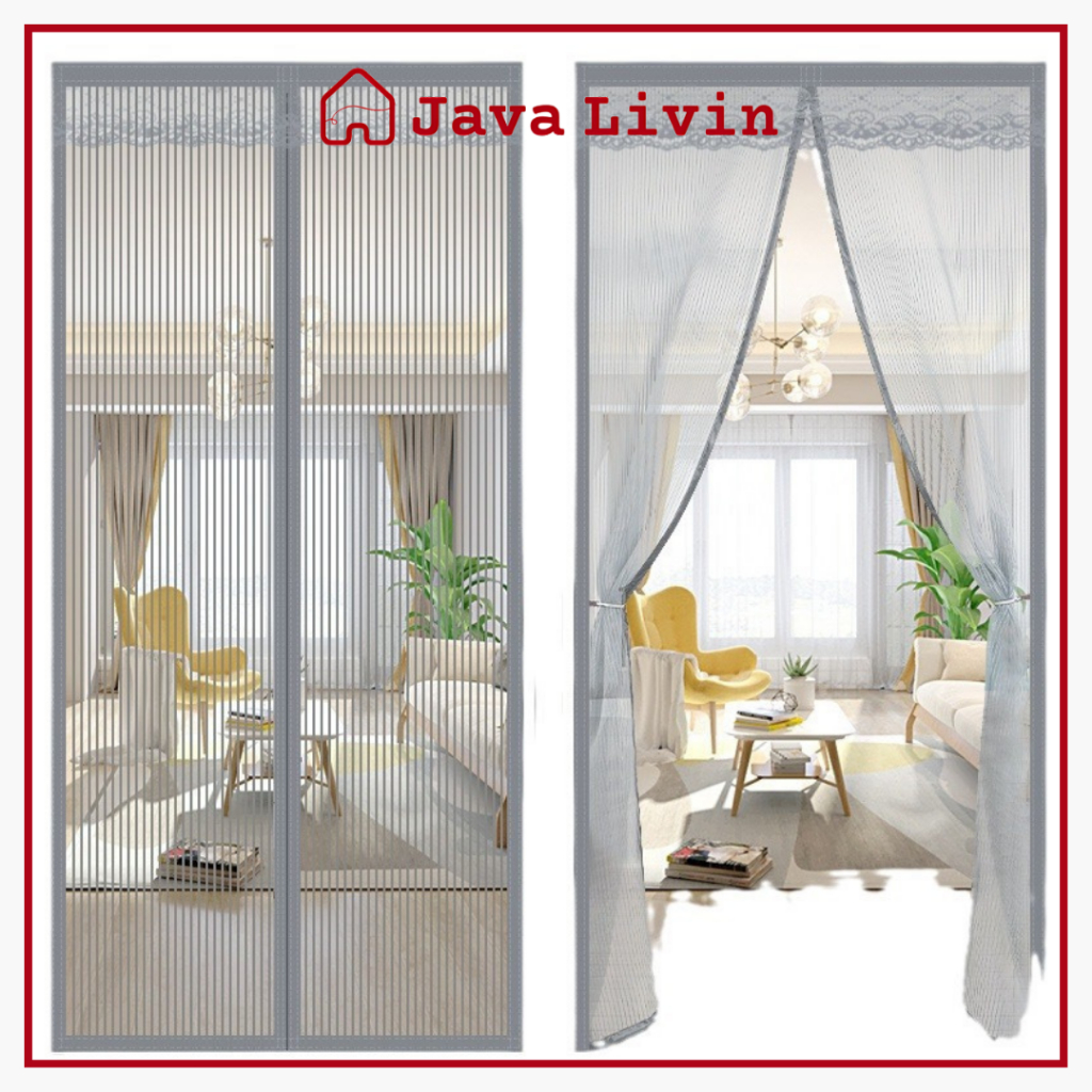 JAVALIVIN  Tirai Magnet Premium Tebal Tidak mudah terbakar / Tirai Pintu kamar / tirai magnet anti n