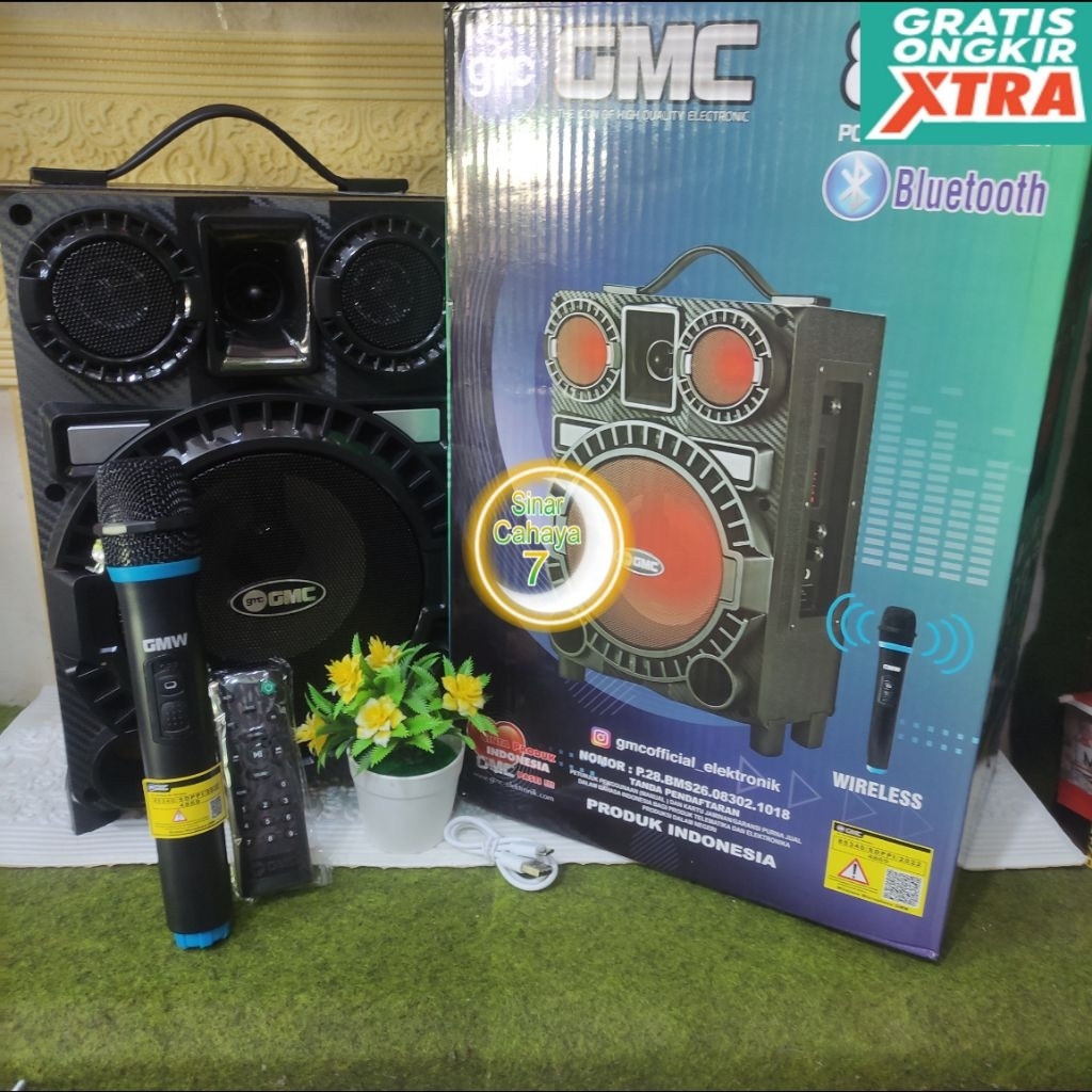 Speaker GMC 897P 6,5 inch Dapat 1 mic Warles BT/USB/MEMORY/FM/AUX