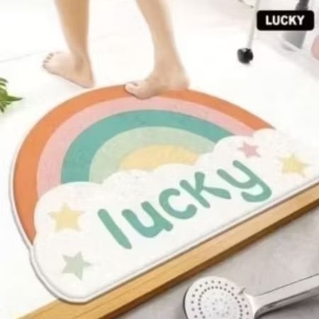 KESET LANTAI BULU PREMIUM | KESET KAKI KARAKTER RAINBOW