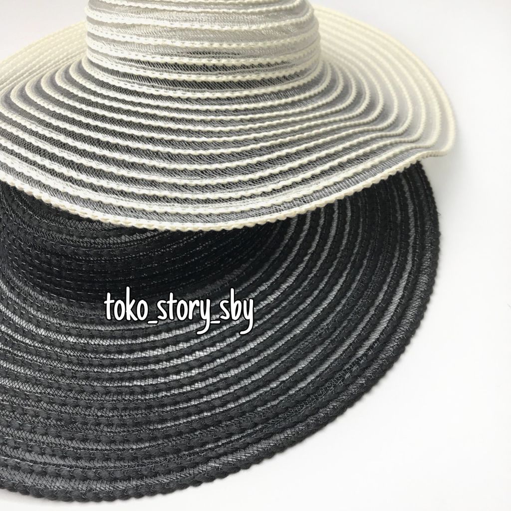 1 PC - TOPI PANTAI BUNDAR / TOPI PANTAI RAJUT / TOPI PANTAI TRANSPARAN / TOPI PANTAI LEBAR
