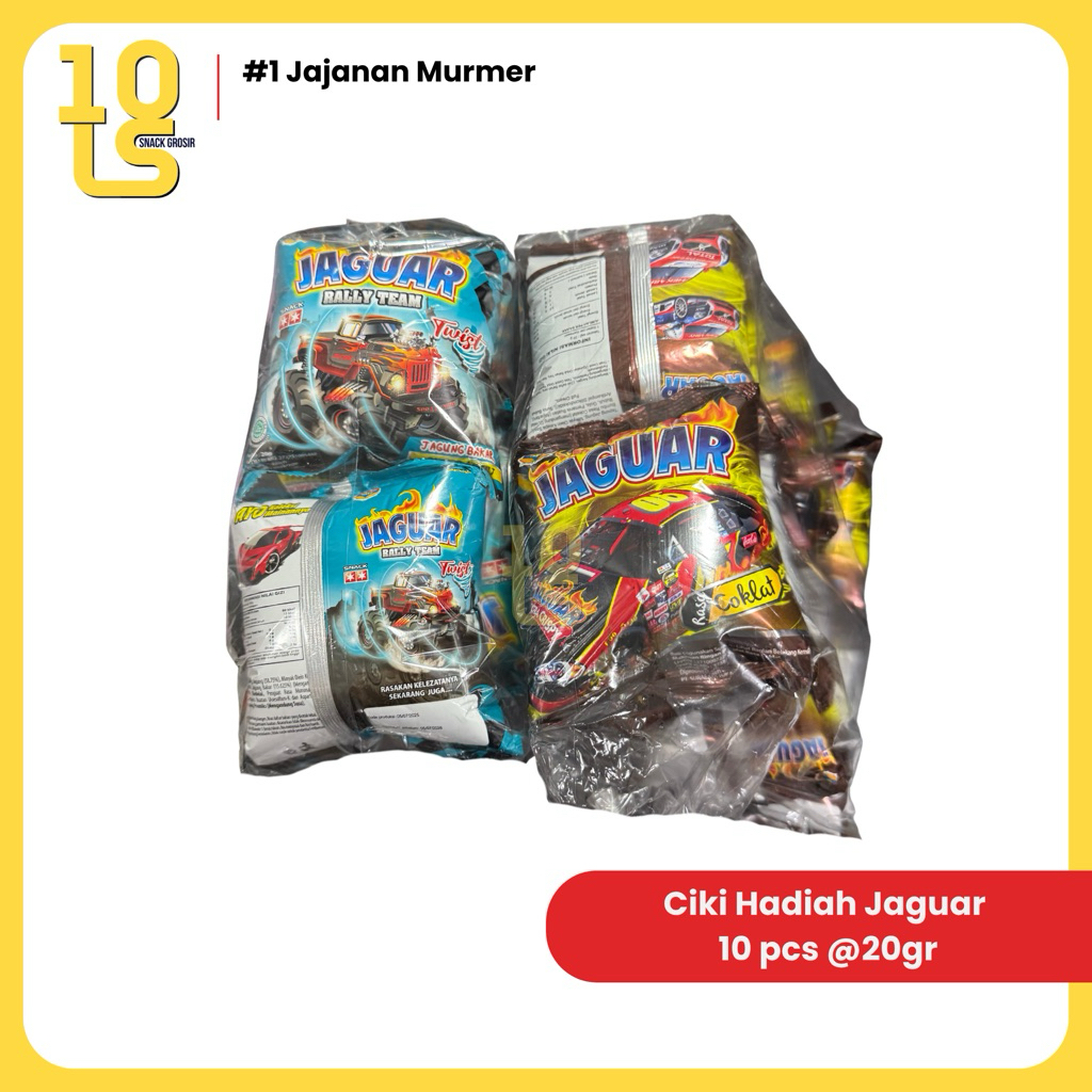 Jaguar Chiki Berhadiah Ciki Hadiah Uang/Mainan Ecer 2000 1 Pack isi 10 pcs @20gr