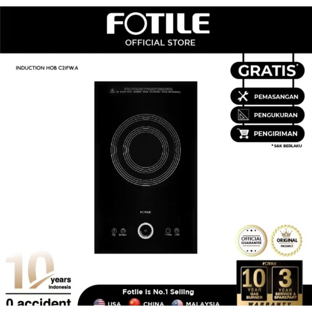 FOTILE Induction Hob / Kompor Tanam Induksi 1 Tungku - C21FW.A